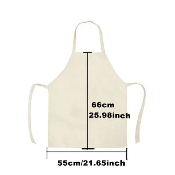 Kitchen or Housework Apron in Linen Printed with Cute Cat - Picture 4 of 9